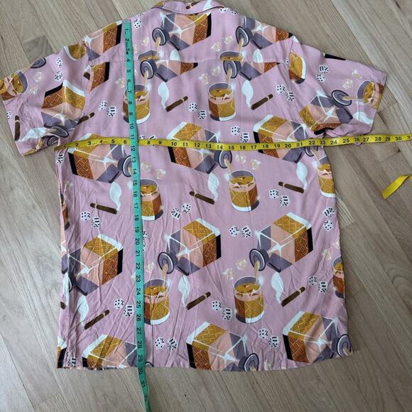 Duvin Design New Mens Rayon Cocktail Hawaiian Shirt L Drinks Dice Cigar Vegas - Picture 8 of 8